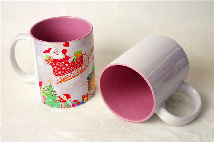 Taza de color interno y asa de color rosa 11 oz – Un toque sútil de color -  Blue Heat