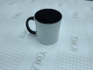 TAZA 11 OZ INTERIOR Y ASA DE COLOR NEGRO